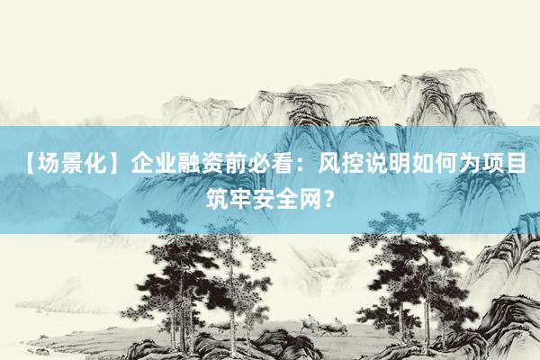【场景化】企业融资前必看：风控说明如何为项目筑牢安全网？