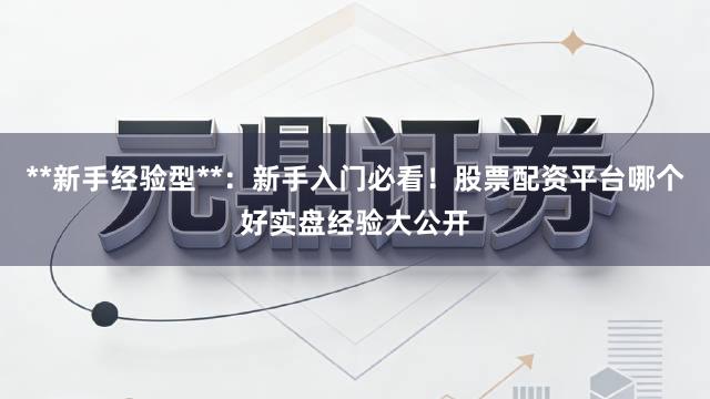 **新手经验型**：新手入门必看！股票配资平台哪个好实盘经验大公开