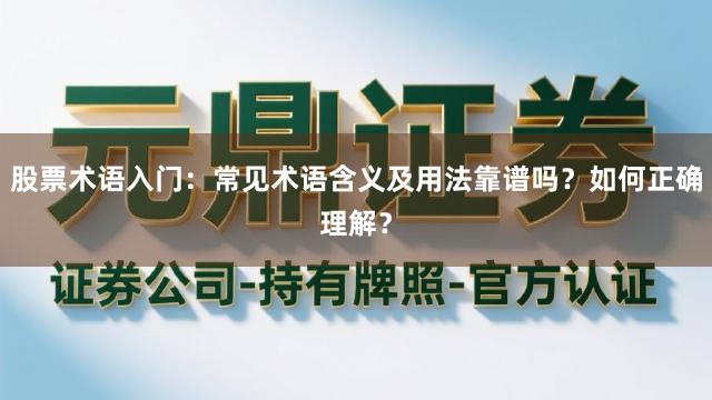 股票术语入门：常见术语含义及用法靠谱吗？如何正确理解？