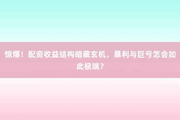 惊爆！配资收益结构暗藏玄机，暴利与巨亏怎会如此极端？