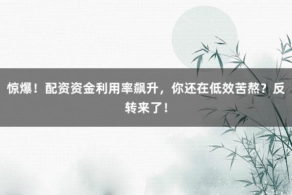 惊爆！配资资金利用率飙升，你还在低效苦熬？反转来了！