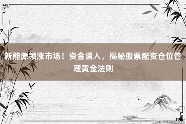 新能源领涨市场！资金涌入，揭秘股票配资仓位管理黄金法则