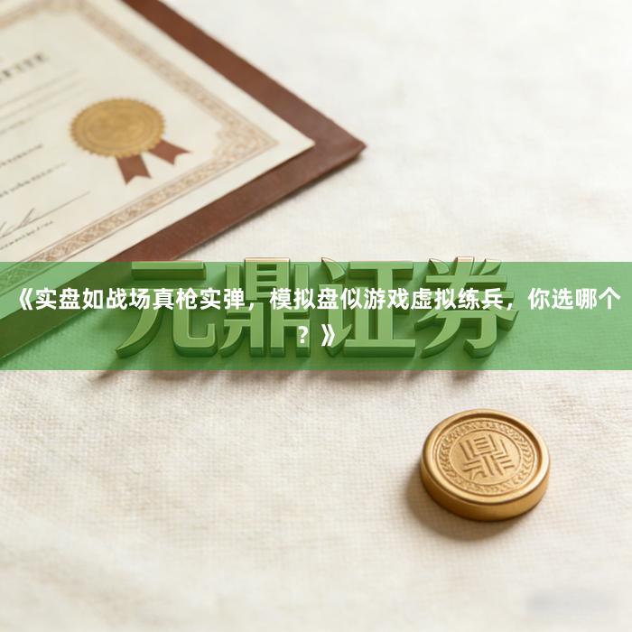 《实盘如战场真枪实弹，模拟盘似游戏虚拟练兵，你选哪个？》
