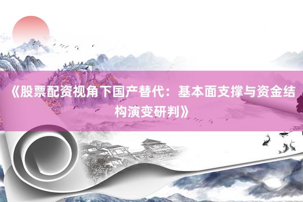 《股票配资视角下国产替代：基本面支撑与资金结构演变研判》
