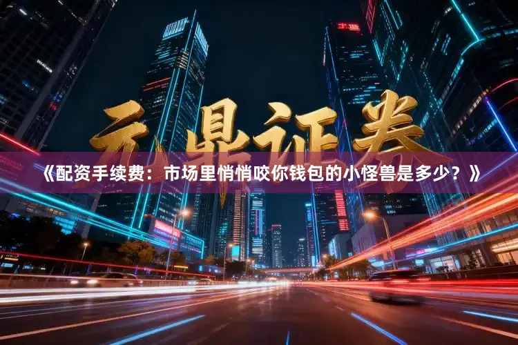 《配资手续费：市场里悄悄咬你钱包的小怪兽是多少？》
