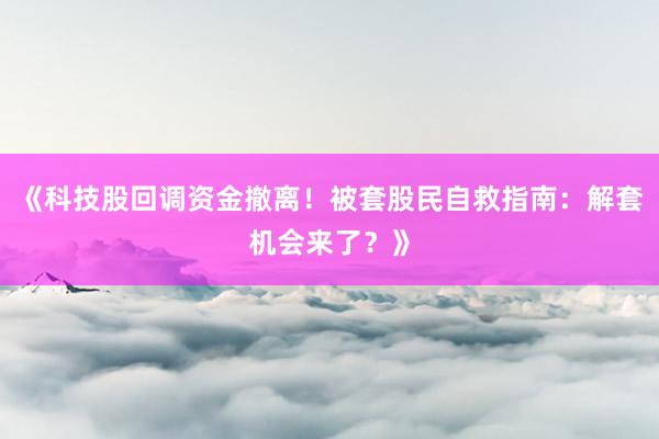 《科技股回调资金撤离！被套股民自救指南：解套机会来了？》