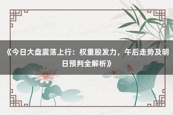 《今日大盘震荡上行:权重股发力,午后走势及明日预判全解析》