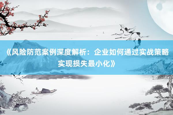 《风险防范案例深度解析：企业如何通过实战策略实现损失最小化》