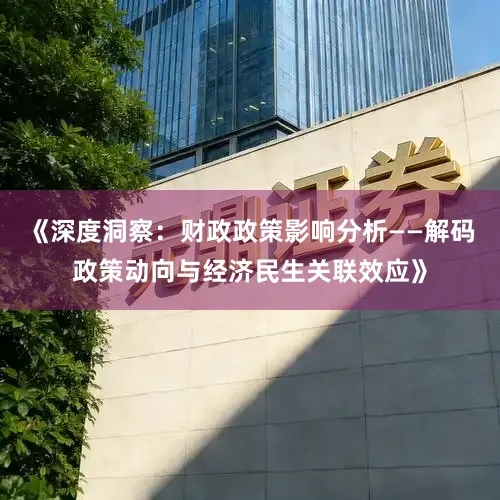 《深度洞察：财政政策影响分析——解码政策动向与经济民生关联效应》