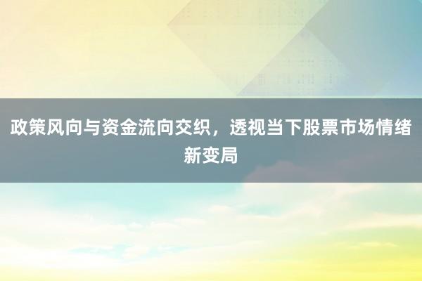 政策风向与资金流向交织，透视当下股票市场情绪新变局