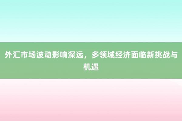外汇市场波动影响深远，多领域经济面临新挑战与机遇