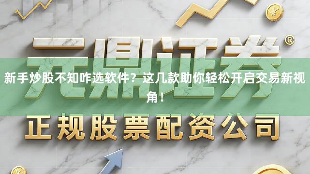 新手炒股不知咋选软件？这几款助你轻松开启交易新视角！