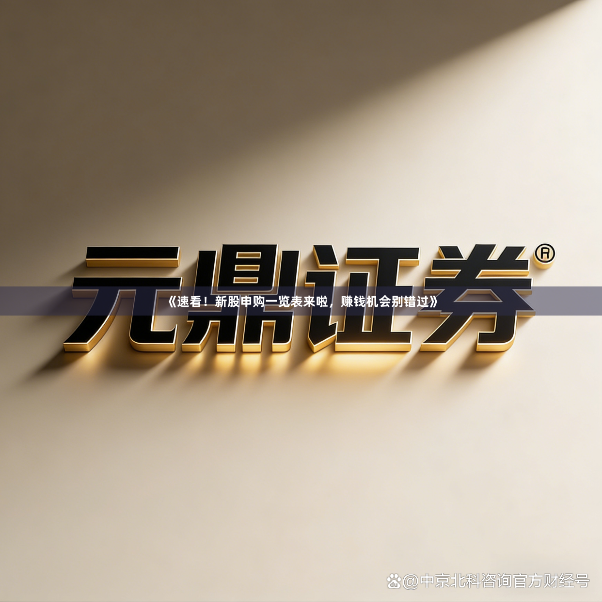 《速看！新股申购一览表来啦，赚钱机会别错过》