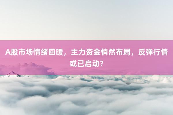 A股市场情绪回暖，主力资金悄然布局，反弹行情或已启动？