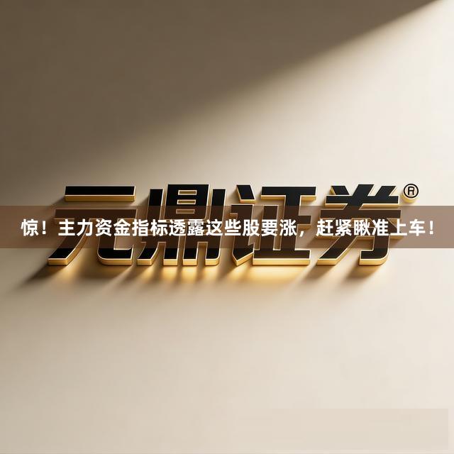 惊!主力资金指标透露这些股要涨,赶紧瞅准上车!
